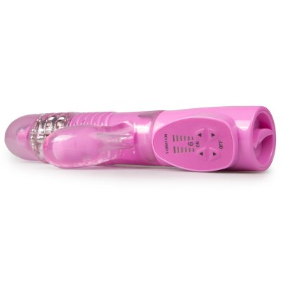 Stoßender Vibrator mit Perlen in Pink