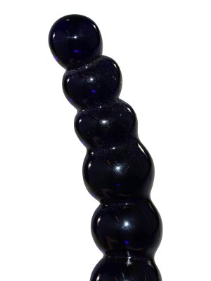 Kugelförmiger Dildo aus Glas Icicles No 66 in Schwarz