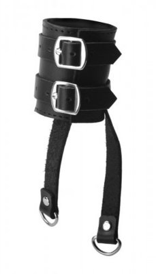 Harness aus Leder mit 2 Zuggurten f&uuml;r Hoden