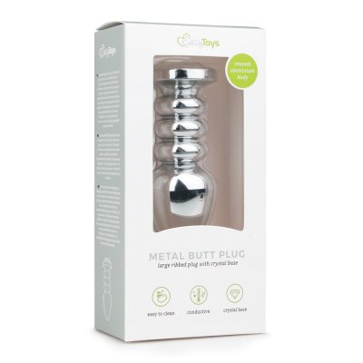 Silberfarbener Buttplug - Diamond