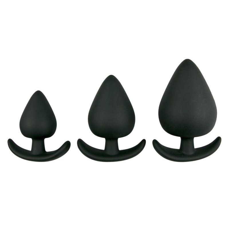 Satz schwarzer Anker-Buttplugs