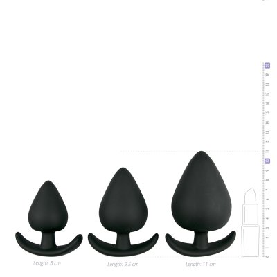 Satz schwarzer Anker-Buttplugs