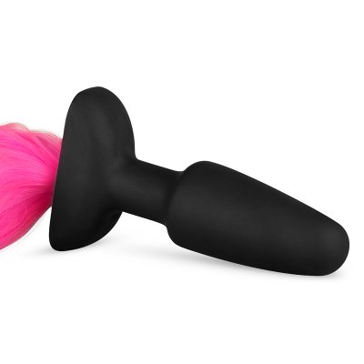 Silikon Analplug mit Schwanz - pink