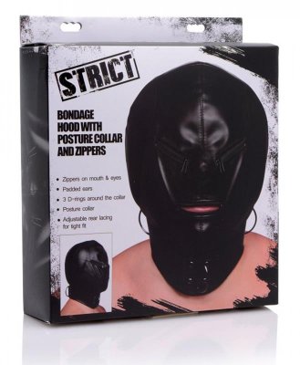 Bondage Hood Maske mit Reißverschluss