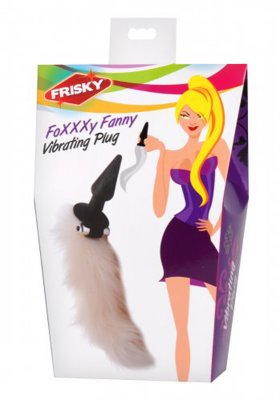 Foxxxy Fanny Vibrierender weißer Analplug mit Schwanz