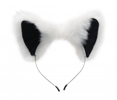 White Fox Set mit Schwanz und Ohren