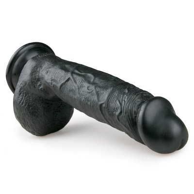 Realistischer schwarzer Dildo - 22,5 cm