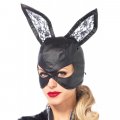 Bunny-Maske aus Kunstleder - Schwarz